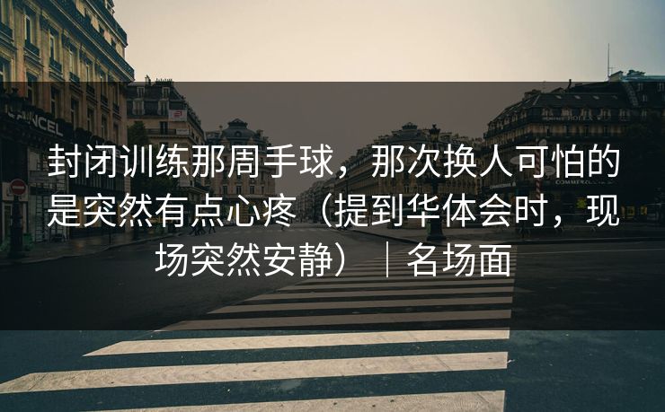 封闭训练那周手球，那次换人可怕的是突然有点心疼（提到华体会时，现场突然安静）｜名场面